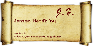 Jantso Hetény névjegykártya